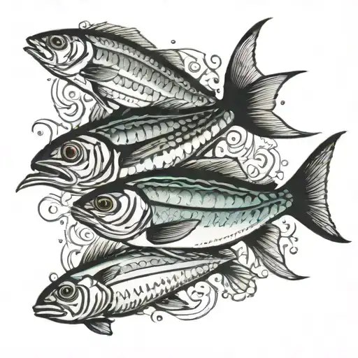 sardines tattoo design idea