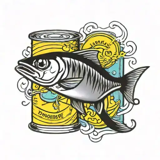 canned sardines tattoo design idea