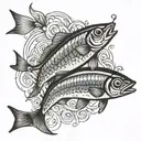 sardines tattoo design idea