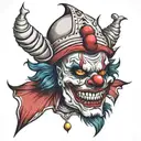 evil clown tattoo design idea