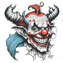 evil clown tattoo design idea