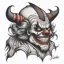 evil clown tattoo design idea