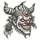 evil clown tattoo design idea