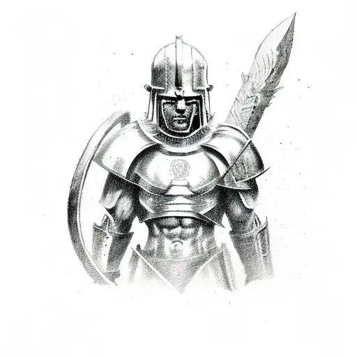 Sketch Spartan Tattoo Idea - BlackInk AI