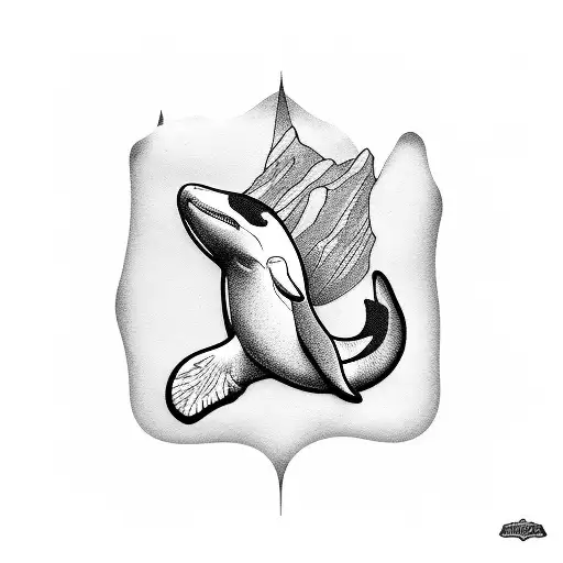 Orcas Arctic polar bear polar sun  tattoo design idea