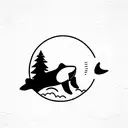 Orcas Arctic polar bear polar sun  tattoo design idea