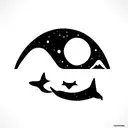 Orcas Arctic polar bear polar sun  tattoo design idea