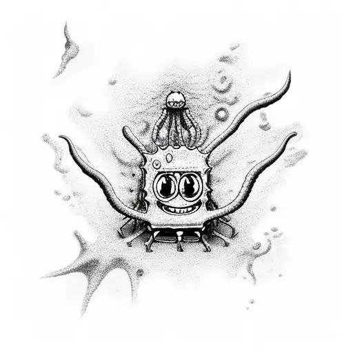 eldritch horror spongebob tattoo design idea