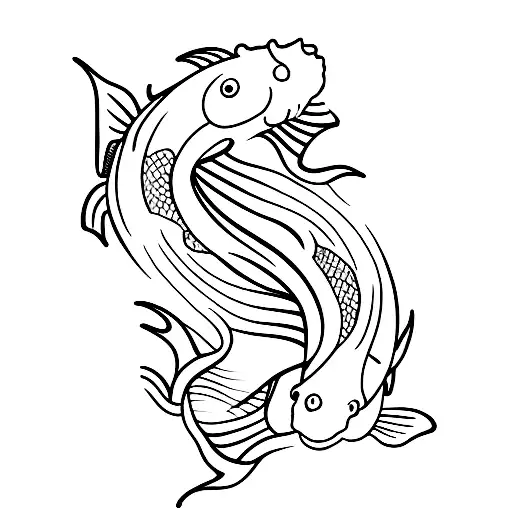 2 Koi Fish Dainty tattoo design idea