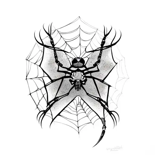 third eye butterfly shaped spider with web  tattoo design idea
