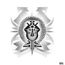 text: "Patricia", lorraine cross tattoo design idea