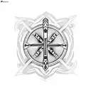 text: "Patricia", lorraine cross tattoo design idea