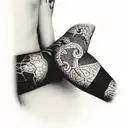 patchwork sleeve tattoo design idea