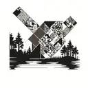 patchwork sleeve tattoo design idea