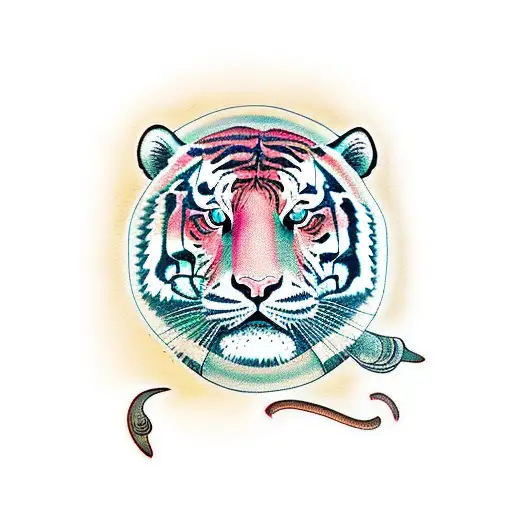 tiger, eels, duck tattoo design idea