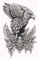 eagle and owl tattoo design idea