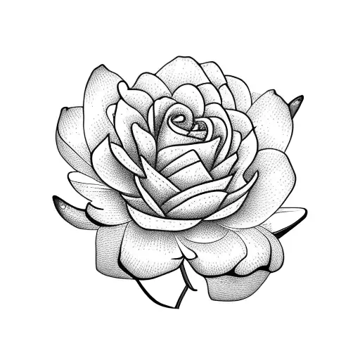 carnation, rose, water lily, and daisy surrounded by 5 bees tattoo design idea