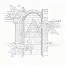 pink floyd high hopes in the style hidden behind the wall tattoo design idea