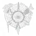 pink floyd high hopes in the style hidden behind the wall tattoo design idea