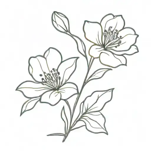 simple Wallflower one line design tattoo design idea