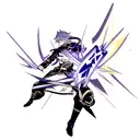 Create a tattoo featuring Raiden from Genshin Impact in a unique and abstract style tattoo design idea