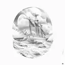 magadan seagull mountain sea tattoo design idea
