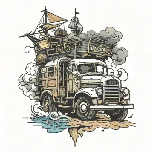 classic cars, military vehicles, four daughters, pirate ship, cows, country, marriage, integrity, resilience, blessed tattoo design idea