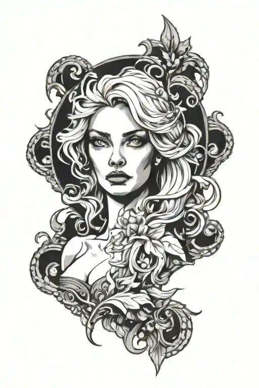 lilith with blond hair tattoo design idea