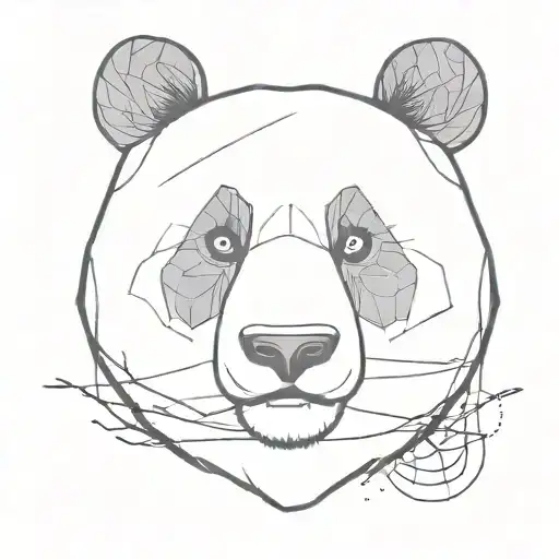 panda gothic face surrounded by dark energy tattoo design idea