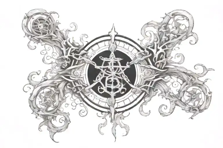 discworld summoning dark tattoo design idea