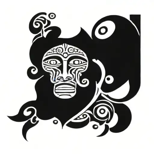 Puerto Rican taino tribal sleeve tattoo design idea