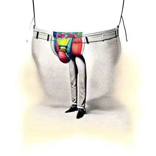 slave in pants tattoo design idea