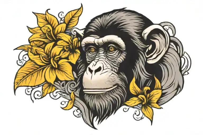 Monkey tattoo design idea
