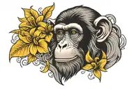Monkey tattoo design idea