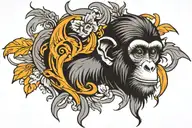 Monkey tattoo design idea