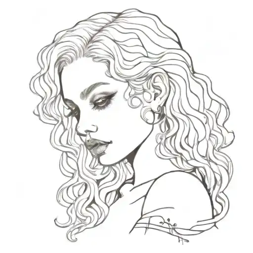 r oly poly doll blonde curls tattoo design idea