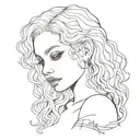 r oly poly doll blonde curls tattoo design idea