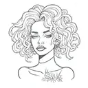 r oly poly doll blonde curls tattoo design idea