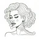 r oly poly doll blonde curls tattoo design idea