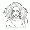 r oly poly doll blonde curls tattoo design idea