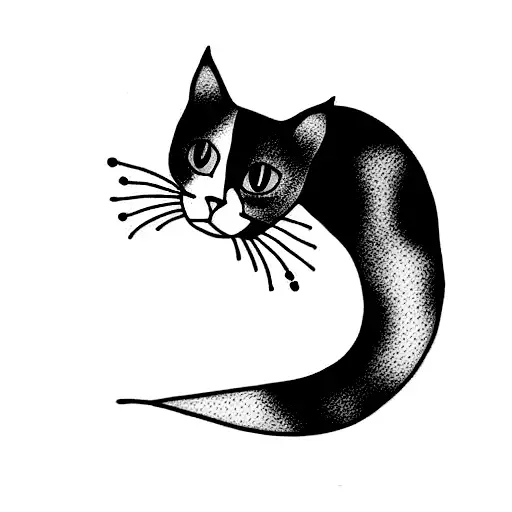 calico cat tattoo design idea