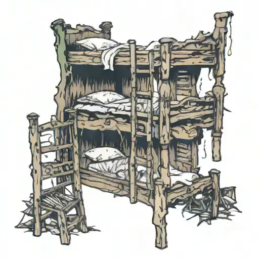 rotting bunk beds tattoo design idea