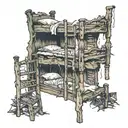 rotting bunk beds tattoo design idea