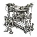 rotting bunk beds tattoo design idea