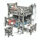 rotting bunk beds tattoo design idea