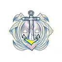 Anchor with playing cards tattoo design idea