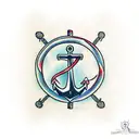 Anchor with playing cards tattoo design idea