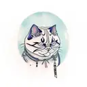 grumpy fat cat tattoo design idea