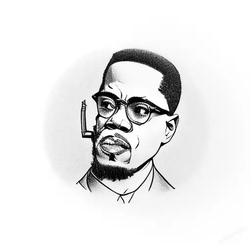 malcolm x holding gun looking out window  tattoo design idea