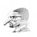malcolm x holding gun looking out window  tattoo design idea